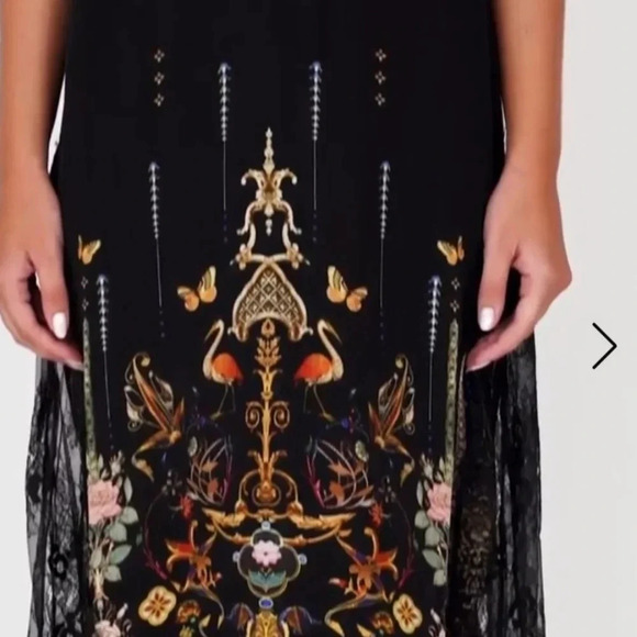 ❤️HOST PICK❤️ Camilla  Midi Lace Slip Dress Rebelle Black 100% Silk size S - Picture 3 of 16
